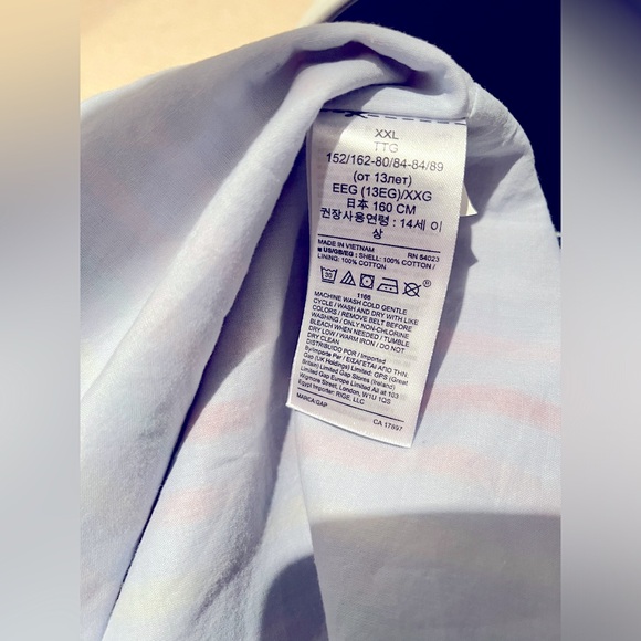 NWT Cotton Gap Kids XXL Lilac Striped Shirt Dress - Picture 6 of 6